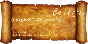 Csipkó Árpád névjegykártya