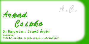 arpad csipko business card
