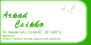 arpad csipko business card